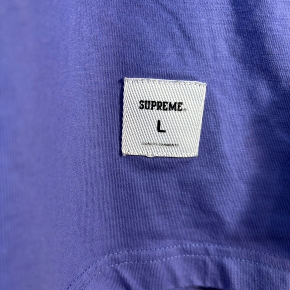 Supreme Shirt Mens Large Trademark Long Sleeve 2019 Purple Gold Back Text Cotton - Picture 3 of 11
